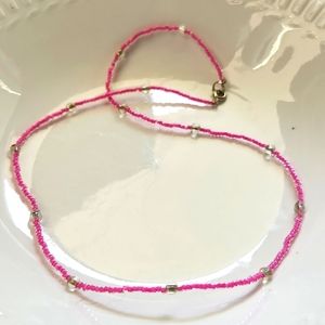 Hot Pink Beaded Neclace